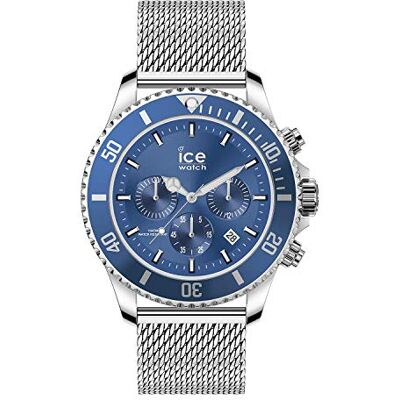 ICE-WATCH ICE steel Mesh blue Chrono Montre bleue pour homme avec bracelet en metal Chrono 017668 (Large) ICE-WATCH ICE steel Mesh blue Chrono Montre bleue pour homme avec bracelet en metal Chrono 017668 (Large)