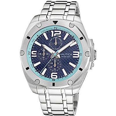 Nautica Montre bracelet pour homme NAPTCS225 Tin Can Bay gris/bleu et bleu clair/SST Nautica Montre bracelet pour homme NAPTCS225 Tin Can Bay gris/bleu et bleu clair/SST