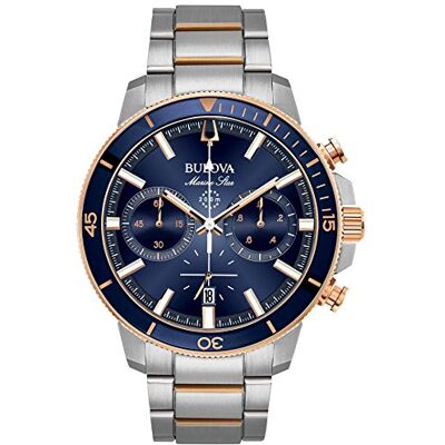 Bulova Marine Star 98B301 Homme, Cadran bicolore or rose/bleu, One Size, Chronographe, montre à quartz Bulova Marine Star 98B301 Homme, Cadran bicolore or rose/bleu, One Size, Chronographe, montre à quartz