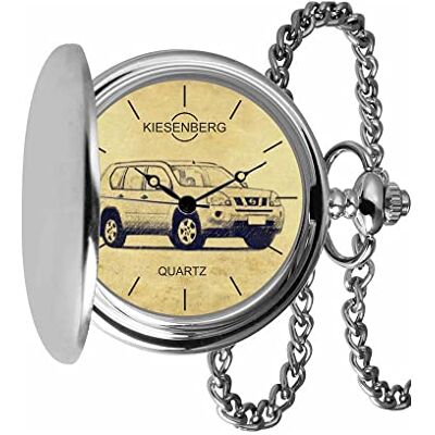 KIESENBERG Montre de poche vintage argent cadeau personnalisé pour X-Trail II montre homme TA-5704, argenté KIESENBERG Montre de poche vintage argent cadeau personnalisé pour X-Trail II montre homme TA-5704, argenté