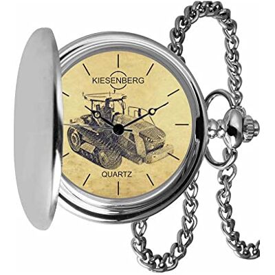 KIESENBERG Montre de poche vintage en argent cadeau personnel pour Fendt 1100 Vario MT Tracteur Tracteur Trecker Montre pour homme TA-5640, argenté KIESENBERG Montre de poche vintage en argent cadeau personnel pour Fendt 1100 Vario MT Tracteur Tracteur Trecker Montre pour homme TA-5640, argenté