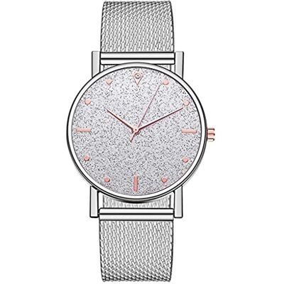 INGRAX Montres Simple Luxe Dames Montre Romantique Ciel Étoilé Cadran Maille Montre Femmes Quartz Montres Femme Bracele Montres, Silver, bracelet INGRAX Montres Simple Luxe Dames Montre Romantique Ciel Étoilé Cadran Maille Montre Femmes Quartz Montres Femme Bracele Montres, Silver, bracelet