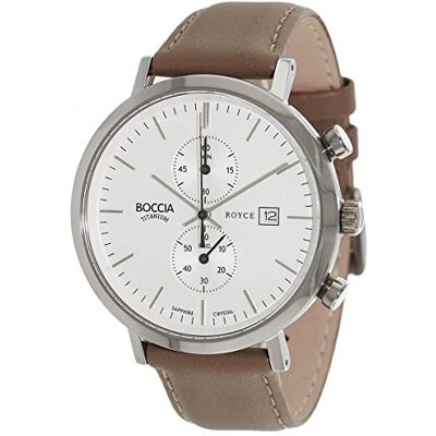 Boccia Montre chronographe à quartz pour homme avec bracelet en cuir 3752-01 Boccia Montre chronographe à quartz pour homme avec bracelet en cuir 3752-01