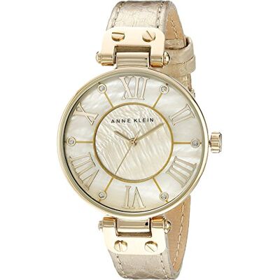 Anne Klein Femme Analogue Mouvement à Quartz Japonais Montre avec Bracelet en Cuir AK/1012GMGD Anne Klein Femme Analogue Mouvement à Quartz Japonais Montre avec Bracelet en Cuir AK/1012GMGD