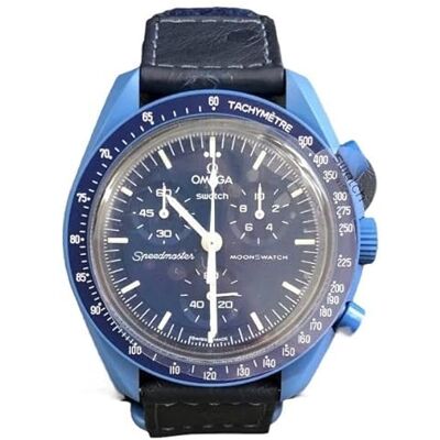 Swatch Montre-bracelet Moon Omega x Mission to Neptune Cuir d'autruche Swatch Montre-bracelet Moon Omega x Mission to Neptune Cuir d'autruche