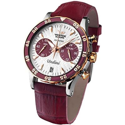 Vostok Europe Undine Montre pour femme avec 2 bracelets de rechange Chronographe Date 20 ATM Vostok Europe Undine Montre pour femme avec 2 bracelets de rechange Chronographe Date 20 ATM