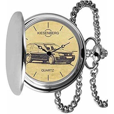 KIESENBERG Montre gousset vintage Argent Cadeau personnalisé pour Golf IV Variant Montre homme TA-5043, argenté KIESENBERG Montre gousset vintage Argent Cadeau personnalisé pour Golf IV Variant Montre homme TA-5043, argenté