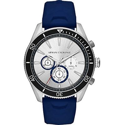 Giorgio Armani Montre chronographe Armani Exchange en acier inoxydable pour homme, AX1838, Bleu, taille unique, AX1838 Giorgio Armani Montre chronographe Armani Exchange en acier inoxydable pour homme, AX1838, Bleu, taille unique, AX1838
