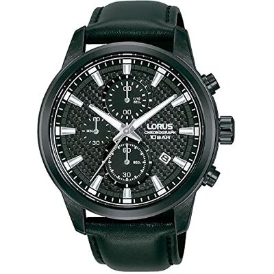 Lorus Homme Analogique Quartz Montre avec Bracelet en Cuir RM333HX9, Noir, sangle Lorus Homme Analogique Quartz Montre avec Bracelet en Cuir RM333HX9, Noir, sangle