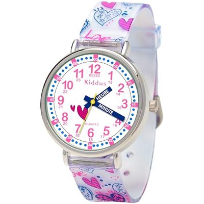 Kiddus Montre Enfant 5-10 ans. Montre Bracelet Éducative, Time Teacher Analogique avec Exercices pour apprendre à lire l’heure. Kiddus Montre Enfant 5-10 ans. Montre Bracelet Éducative, Time Teacher Analogique avec Exercices pour apprendre à lire l’heure.