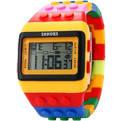 SHHORS Montre LED Rainbow Créative Bracelet Silicone LCD Sportive Poignet Grand Homme Femme Enfant LED091, Bloc personnalisable SHHORS Montre LED Rainbow Créative Bracelet Silicone LCD Sportive Poignet Grand Homme Femme Enfant LED091, Bloc personnalisable