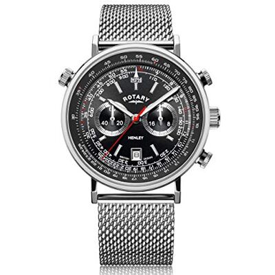 Rotary Henley GB05235/04 Bracelet en maille en acier inoxydable, Argenté, 42 mm, GB05235-04-AMZUK Rotary Henley GB05235/04 Bracelet en maille en acier inoxydable, Argenté, 42 mm, GB05235-04-AMZUK
