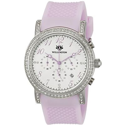 Wellington Amberley WN505-110A Montre Femme Quartz Analogique Chronomètre Bracelet Silicone Violet, Argent/Violet, sangle Wellington Amberley WN505-110A Montre Femme Quartz Analogique Chronomètre Bracelet Silicone Violet, Argent/Violet, sangle