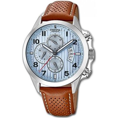 Festina Montre chronographe à quartz pour homme avec bracelet en cuir F20271/4, Noir, Einheitsgröße, Bracelet Festina Montre chronographe à quartz pour homme avec bracelet en cuir F20271/4, Noir, Einheitsgröße, Bracelet