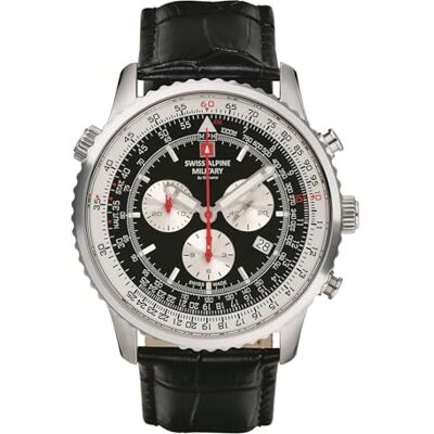 Alpine 7078.9 Montre analogique à quartz pour homme en cuir Alpine 7078.9 Montre analogique à quartz pour homme en cuir