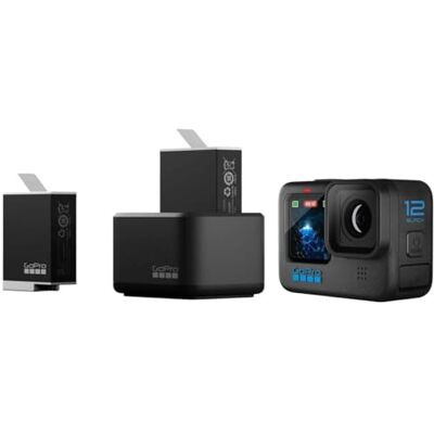 GoPro Chargeur de batterie double + 2 batteries Enduro (HERO11 Black/HERO10 Black/HERO9 Black) Accessoire officiel GoPro Chargeur de batterie double + 2 batteries Enduro (HERO11 Black/HERO10 Black/HERO9 Black) Accessoire officiel