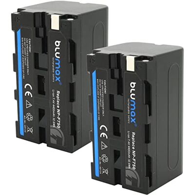 Blumax Lot de 2 batteries compatibles avec Sony NP-F750 / NP-F550 / NP-F970 / NP-F960 / NP-F570-4400 mAh (Blackmagic NP-F570) Également pour divers flashs, lampes vidéo, moniteurs de champ Blumax Lot de 2 batteries compatibles avec Sony NP-F750 / NP-F550 / NP-F970 / NP-F960 / NP-F570-4400 mAh (Blackmagic NP-F570) Également pour divers flashs, lampes vidéo, moniteurs de champ