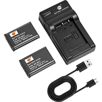 DSTE 2PCS NP-BX1 Batterie et Chargeur compatible avec Sony DSC-RX100 II, DSC-RX100M II, DSC-RX100 III, DSC-RX100 V DSTE 2PCS NP-BX1 Batterie et Chargeur compatible avec Sony DSC-RX100 II, DSC-RX100M II, DSC-RX100 III, DSC-RX100 V