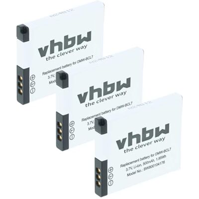 vhbw Lot de 3 batteries pour appareil photo Panasonic Lumix DMC-F5, DMC-F5K, DMC-FH10, DMC-FH10P, DMC-SZ3, DMC-SZ3V comme DMW-BCL7, DMW-BCL7E vhbw Lot de 3 batteries pour appareil photo Panasonic Lumix DMC-F5, DMC-F5K, DMC-FH10, DMC-FH10P, DMC-SZ3, DMC-SZ3V comme DMW-BCL7, DMW-BCL7E