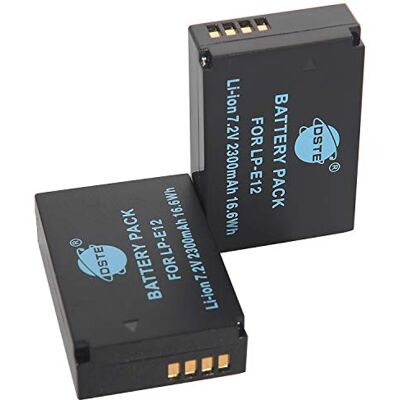 DSTE 2pcs LP-E12 batterie compatible avec Canon EOS M100, Rebel SL1, 100D, M, M2, M10 DSTE 2pcs LP-E12 batterie compatible avec Canon EOS M100, Rebel SL1, 100D, M, M2, M10
