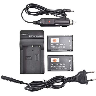 DSTE 2-Pack NP-90 NP90 Rechange Batterie et Voyage Chargeur Compatible pour Casio Exilim EX-H10 EX-H15 EX-H20G EX-FH100 EX-FH100BK DSTE 2-Pack NP-90 NP90 Rechange Batterie et Voyage Chargeur Compatible pour Casio Exilim EX-H10 EX-H15 EX-H20G EX-FH100 EX-FH100BK