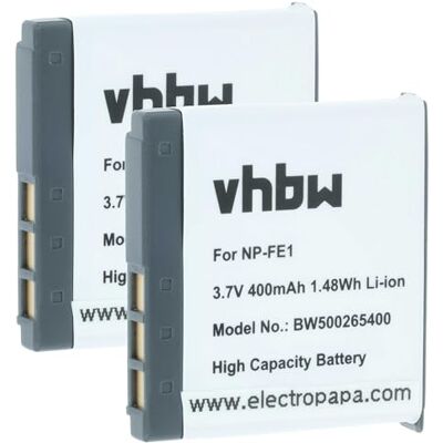 vhbw Set de 2 Batteries 370mAh pour Appareil Photo Sony Cybershot DSC-T7, DSC-T7B, DSC-T7S remplace Sony NP-FE1, NP-F1 vhbw Set de 2 Batteries 370mAh pour Appareil Photo Sony Cybershot DSC-T7, DSC-T7B, DSC-T7S remplace Sony NP-FE1, NP-F1
