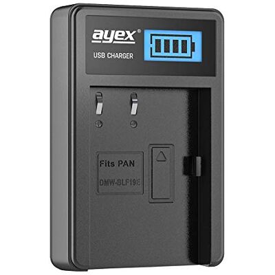 ayex Chargeur USB pour Batterie Panasonic Type DMW-BLF19E Chargement Via Prise USB, Ordinateur Portable, Batterie Externe ou PC Écran LCD avec indicateur de Charge ayex Chargeur USB pour Batterie Panasonic Type DMW-BLF19E Chargement Via Prise USB, Ordinateur Portable, Batterie Externe ou PC Écran LCD avec indicateur de Charge
