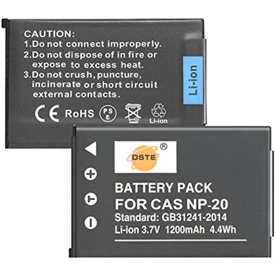 DSTE 2-Pack NP-20 Batterie pour Casio Exilim EX-M20 EX-Z5 EX-Z6 EX-Z65 EX-S100 DSTE 2-Pack NP-20 Batterie pour Casio Exilim EX-M20 EX-Z5 EX-Z6 EX-Z65 EX-S100