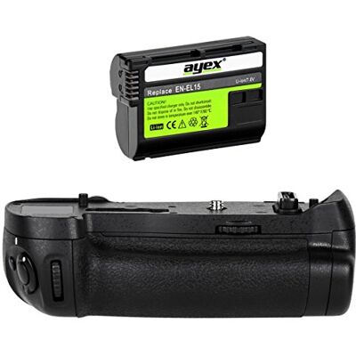 ayex Poignée d'alimentation compatible avec Nikon D850 similaire au MB-D18 + 1 batterie EN-EL15B, idéale pour prendre des photos en mode portrait ayex Poignée d'alimentation compatible avec Nikon D850 similaire au MB-D18 + 1 batterie EN-EL15B, idéale pour prendre des photos en mode portrait