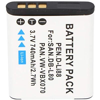 AccuCell Batterie compatible avec Sanyo DB-L80, DMX-CG10, VPC-CG10, VPC-X1200 AccuCell Batterie compatible avec Sanyo DB-L80, DMX-CG10, VPC-CG10, VPC-X1200