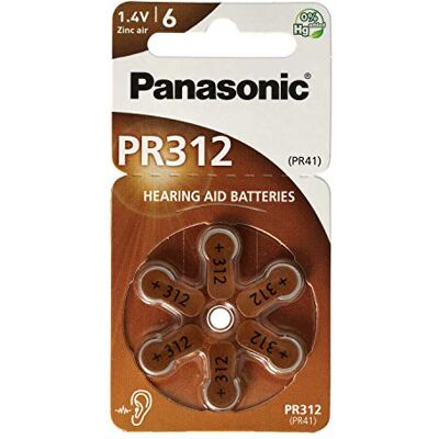 Panasonic PR312 Lot de 60 Piles pour appareils auditifs (10 Paquets) Panasonic PR312 Lot de 60 Piles pour appareils auditifs (10 Paquets)