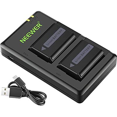 NEEWER NP-FW50 Lot de 2 chargeurs de batterie pour appareil photo Sony A6000, A6500, A6300, A6400, A7, A7II, A7RII, A7SII, A7S, A7S2, A7R, A7R2, A55, A5100, RX10 (lot de 2, port micro USB, 1100 mAh) NEEWER NP-FW50 Lot de 2 chargeurs de batterie pour appareil photo Sony A6000, A6500, A6300, A6400, A7, A7II, A7RII, A7SII, A7S, A7S2, A7R, A7R2, A55, A5100, RX10 (lot de 2, port micro USB, 1100 mAh)