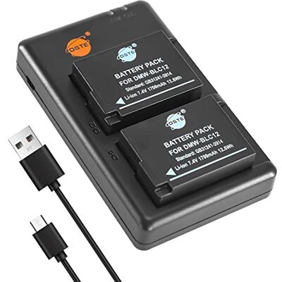 DSTE 2PCS DMW-BLC12 Batterie & Chargeur Compatible pour Panasonic DMC-GH2, DMC-FZ330, DMC-FZ200, DMC-FZ1000 DSTE 2PCS DMW-BLC12 Batterie & Chargeur Compatible pour Panasonic DMC-GH2, DMC-FZ330, DMC-FZ200, DMC-FZ1000