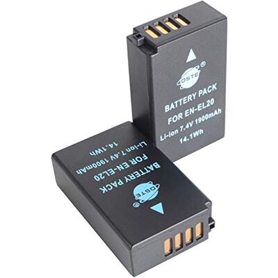 DSTE 2PCS EN-EL20 Batterie compatible avec Nikon 1 J1, 1 J2, 1 J3, 1 S1, 1 V3, 1 AW1 DSTE 2PCS EN-EL20 Batterie compatible avec Nikon 1 J1, 1 J2, 1 J3, 1 S1, 1 V3, 1 AW1