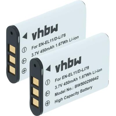 vhbw Set de 2 Batteries 450mAh pour Appareil Photo Olympus FE-370 comme Li-60B. vhbw Set de 2 Batteries 450mAh pour Appareil Photo Olympus FE-370 comme Li-60B.