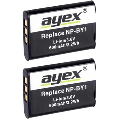 ayex NP-BY1 Lot de 2 batteries pour appareil photo Sony Action Cam Mini HDR-AZ1 HDR-AZ1VR ayex NP-BY1 Lot de 2 batteries pour appareil photo Sony Action Cam Mini HDR-AZ1 HDR-AZ1VR