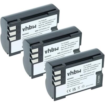 Batterie pour appareil photo Olympus vhbw - 3x 1200mAh Li-ion Batterie pour appareil photo Olympus vhbw - 3x 1200mAh Li-ion