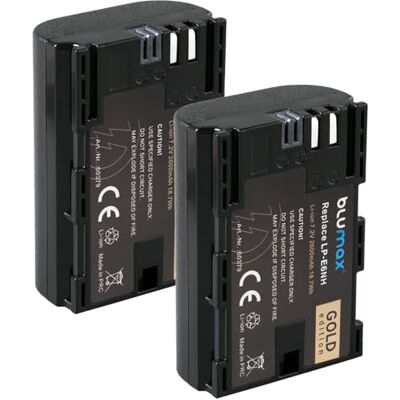 Blumax Lot de 2 batteries compatibles avec Canon LP-E6NH 2600 mAh LP-E6P LP-E6N LP-E6 pour CANON EOS, R, Ra, R5, II, R6, II, R7-5D, Mark III IV, 6D 7D, 60D, 90D XC15 Blumax Lot de 2 batteries compatibles avec Canon LP-E6NH 2600 mAh LP-E6P LP-E6N LP-E6 pour CANON EOS, R, Ra, R5, II, R6, II, R7-5D, Mark III IV, 6D 7D, 60D, 90D XC15