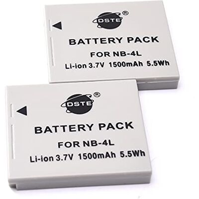 DSTE 2-Pack NB-4L Ersatz Batterie Akku Kompatibel mit Canon PowerShot SD200 SD300 SD400 SD430 SD450 SD600 SD750 SD1000 DSTE 2-Pack NB-4L Ersatz Batterie Akku Kompatibel mit Canon PowerShot SD200 SD300 SD400 SD430 SD450 SD600 SD750 SD1000