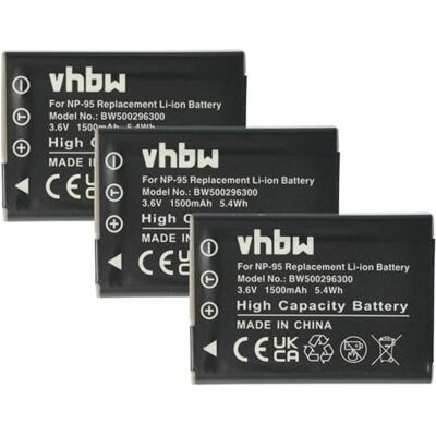 vhbw Set de 3 Batteries pour Appareil Photo Fujifilm FinePix X100, X-S1 comme Fuji NP-95, Ricoh DB-90 vhbw Set de 3 Batteries pour Appareil Photo Fujifilm FinePix X100, X-S1 comme Fuji NP-95, Ricoh DB-90