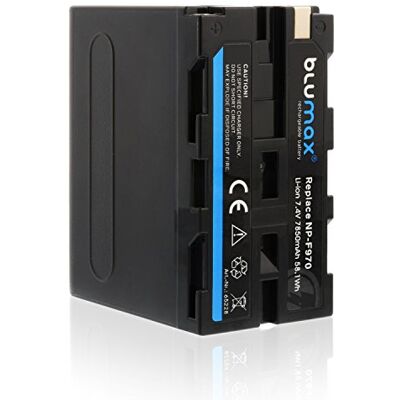 Blumax Batterie compatible avec Sony NP-F970 / NP-F960 / NP-F750 / NP-F550 / NP-F570 7850 mAh avec cellules LG – (Blackmagic NP-F570) – également pour divers flashs, lumières vidéo de champ Blumax Batterie compatible avec Sony NP-F970 / NP-F960 / NP-F750 / NP-F550 / NP-F570 7850 mAh avec cellules LG – (Blackmagic NP-F570) – également pour divers flashs, lumières vidéo de champ
