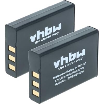 vhbw 2x Batterie pour Praktica Luxmedia 20-Z35S, 18-Z36C - Batterie pour appareil photo vhbw 2x Batterie pour Praktica Luxmedia 20-Z35S, 18-Z36C - Batterie pour appareil photo