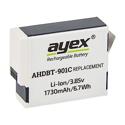 ayex AHDBT-901C li-ion batterie compatible pour GoPro Hero 9, 10 & 11 ayex AHDBT-901C li-ion batterie compatible pour GoPro Hero 9, 10 & 11