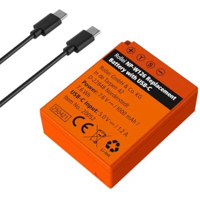 Rollei NP-W126 Batterie de rechange Fuji avec USB-C Rollei NP-W126 Batterie de rechange Fuji avec USB-C