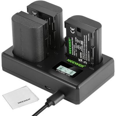 NEEWER LP-E6NH Lot de 3 Batteries de Rechange et Chargeur USB 2250 mAh pour LP-E6NH et Chargeur USB Triple Fente Compatible avec Canon EOS R7 R5 R6 R6 II R, 5DIV, 6DII, 7DII, 80D, 90D NEEWER LP-E6NH Lot de 3 Batteries de Rechange et Chargeur USB 2250 mAh pour LP-E6NH et Chargeur USB Triple Fente Compatible avec Canon EOS R7 R5 R6 R6 II R, 5DIV, 6DII, 7DII, 80D, 90D