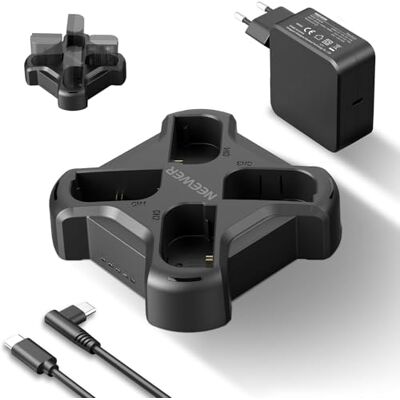 NEEWER Caméra chargeur batterie USB 4 canaux pour LP-E6/LP-E6N/LP-E6NH/LP-E6P, compatible avec Canon EOS R5 Mark II 6D Mark II 5D Mark III 5D Mark IV, PD 45 W Charge rapide avec chargeur PD 45 W NEEWER Caméra chargeur batterie USB 4 canaux pour LP-E6/LP-E6N/LP-E6NH/LP-E6P, compatible avec Canon EOS R5 Mark II 6D Mark II 5D Mark III 5D Mark IV, PD 45 W Charge rapide avec chargeur PD 45 W