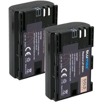 Blumax Gold Lot de 2 batteries compatibles avec Canon LP-E6NH (2250 mAh) avec infochip – Capteur NTC & boîtier V1 – Compatible avec Canon EOS-R RA R6 R5 R7 Blumax Gold Lot de 2 batteries compatibles avec Canon LP-E6NH (2250 mAh) avec infochip – Capteur NTC & boîtier V1 – Compatible avec Canon EOS-R RA R6 R5 R7