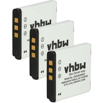 vhbw Lot de 3 batteries compatibles avec FUJIFILM FinePix F300 EXR, F300EXR, F 300 de rechange pour Fuji NP-50, Kodak Klic-7004. vhbw Lot de 3 batteries compatibles avec FUJIFILM FinePix F300 EXR, F300EXR, F 300 de rechange pour Fuji NP-50, Kodak Klic-7004.