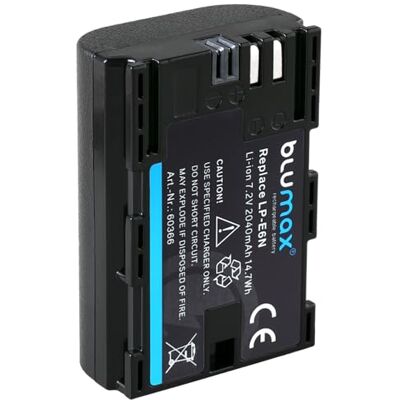 Blumax Batterie compatible avec Canon LP-E6N 2040 mAh LP-E6NH LP-E6 pour Canon EOS-R EOS R Ra R5 R6 II R7-5D Mark II III IV 6D 7D 60D 90D XC15 Blumax Batterie compatible avec Canon LP-E6N 2040 mAh LP-E6NH LP-E6 pour Canon EOS-R EOS R Ra R5 R6 II R7-5D Mark II III IV 6D 7D 60D 90D XC15