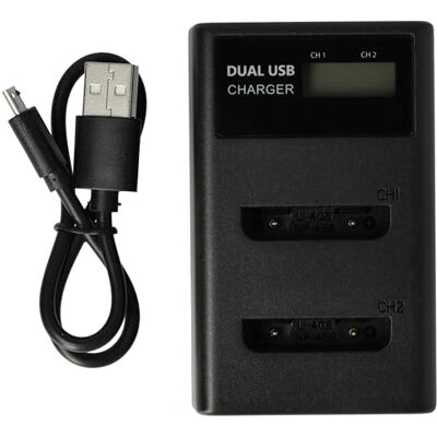 vhbw Chargeur double USB compatible avec appareil photo Olympus mju 1060, 1200, 5000, 1050 SW, 5010, 1040, 1050sw Station de charge avec écran 4,2 V vhbw Chargeur double USB compatible avec appareil photo Olympus mju 1060, 1200, 5000, 1050 SW, 5010, 1040, 1050sw Station de charge avec écran 4,2 V